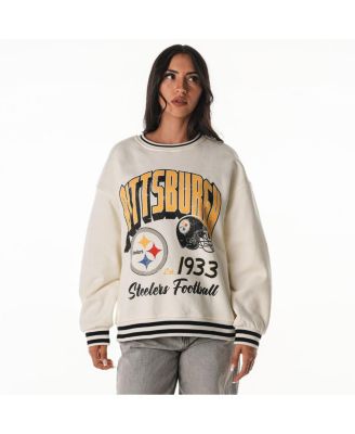Women's Cream Pittsburgh Steelers Oversized Vintage French Terry Sweatshirt