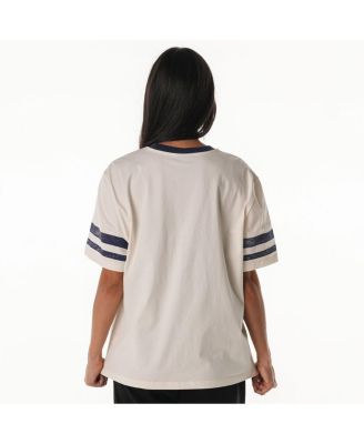 Women's Cream Chicago Bears Vintage Drop Shoulder Oversized Boyfriend T-Shirt