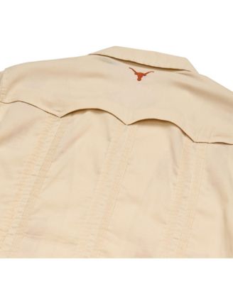 Men's Tan Texas Longhorns Guayabera Full-Snap Shirt