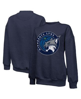 Majestic - Women's Navy Minnesota Lynx Primary Logo Drop Shoulder Tri-Blend Pullover Sweatshirt