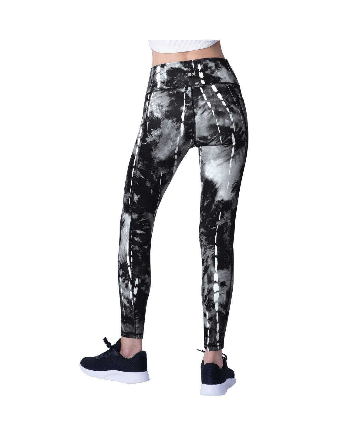 Msx by Michael Strahan Women's Black Cincinnati Bengals Serena Tie-Dye Leggings