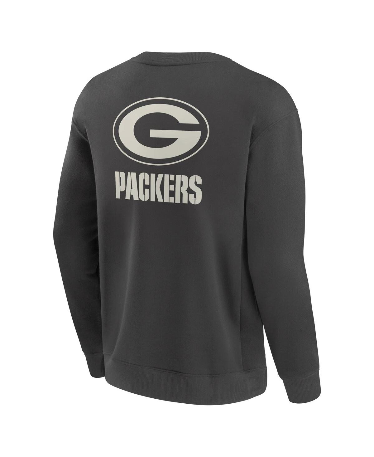 Fanatics Men's Charcoal Green Bay Packers Elements Future Ground Lettering Pullover Sweatshirt In Gray