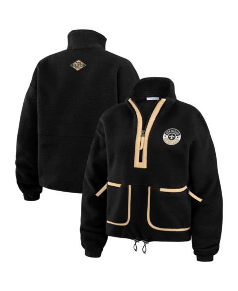 Женские куртки WEAR by Erin Andrews Women's Black New Orleans Saints Polar Fleece Half-Zip Jacket
