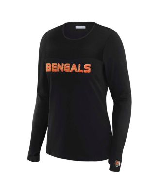 Women's x Gracie Hunt Black Cincinnati Bengals Mesh Panel Long Sleeve T-Shirt