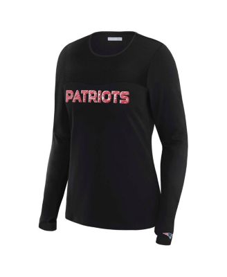 Women's x Gracie Hunt Black New England Patriots Mesh Panel Long Sleeve T-Shirt