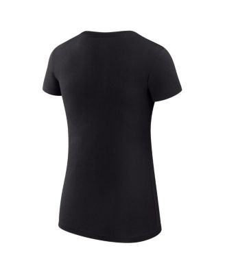 Women's Black Detroit Lions Super-Slim Fit Lightweight Subtle Football T-Shirt