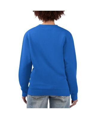 Women's Royal Buffalo Bills Football Logo Graphic Fleece Tri-Blend Pullover Sweatshirt