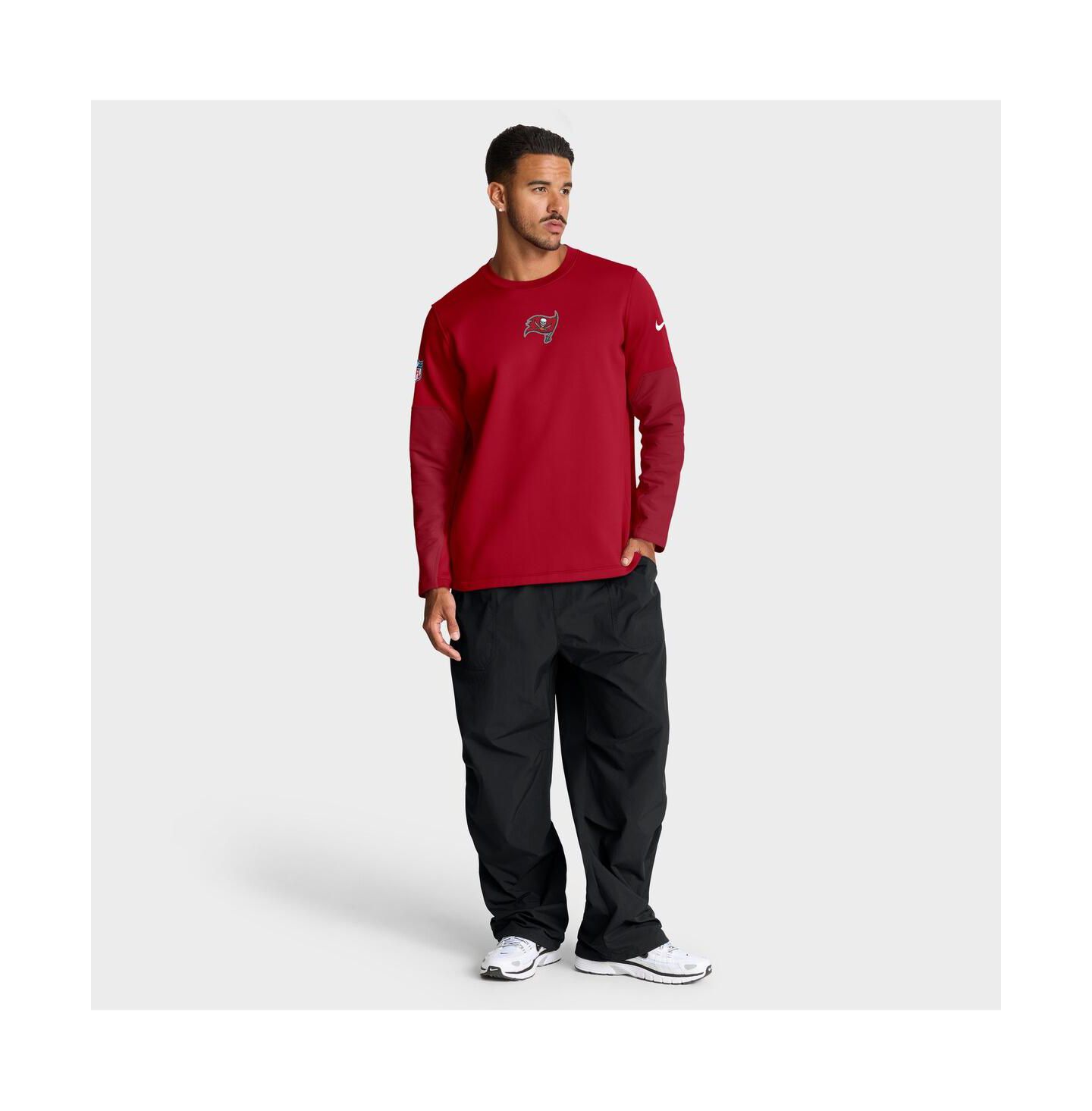 Мужская футболка Nike Red Tampa Bay Buccaneers Sideline Coach Therma-FIT Long Sleeve — фото 3