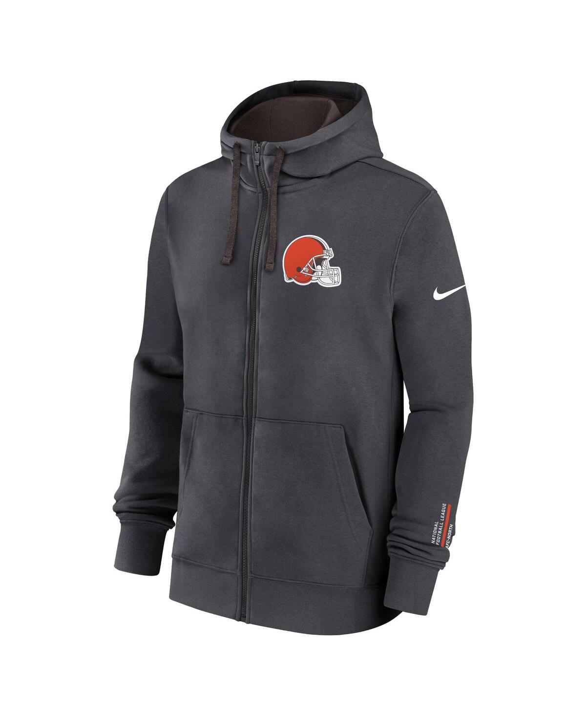 Nike Cleveland Browns Playbook Page Club  Men's Nfl Full-zip Hoodie In Gray