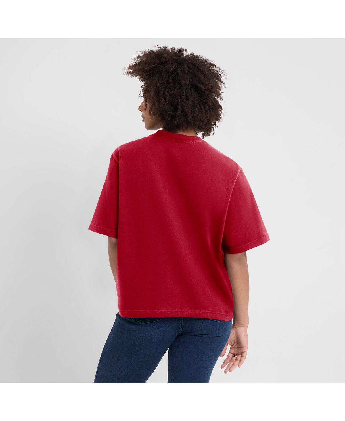 Nike Women's Scarlet San Francisco 49ers Essential Script Relaxed Boxy T-Shirt