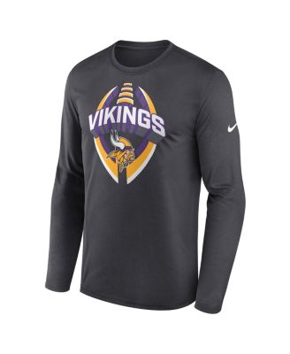 Men's Anthracite Minnesota Vikings Primetime Legend Icon Performance Long Sleeve T-Shirt