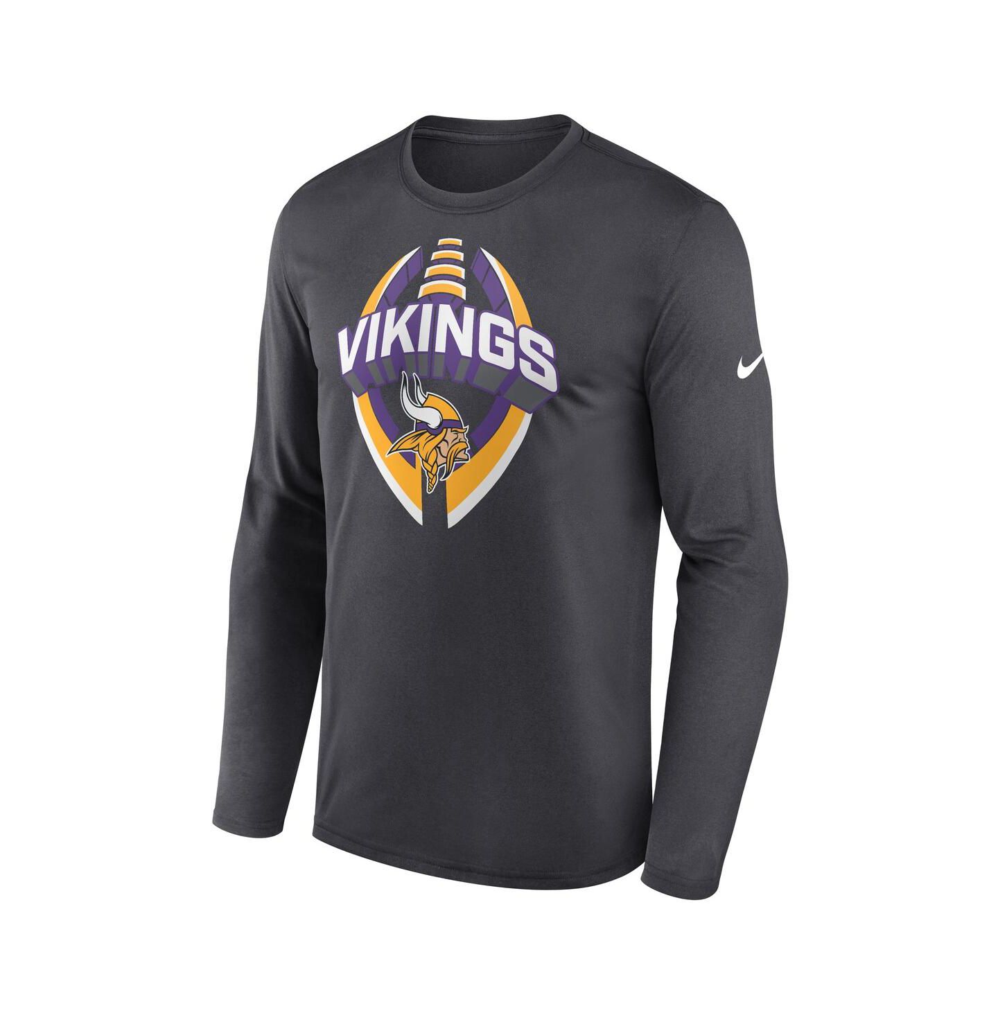 Мужская футболка Nike Anthracite Minnesota Vikings Primetime Legend Icon Performance Long Sleeve — фото 4