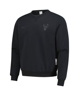 Men's Black Milwaukee Bucks Authentic Standard Issue Travel Dri-FIT Pullover Sweatshirt