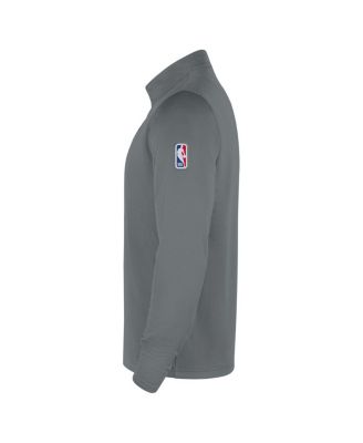 Men's Gray Brooklyn Nets 2025/26 Authentic Coaches Quarter-Zip Dri-Fit Sweatshirt