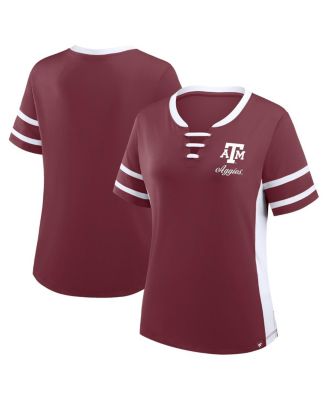 Fanatics - Women's Maroon/White Texas A M Aggies Be Fearless Athena Lace-Up T-Shirt