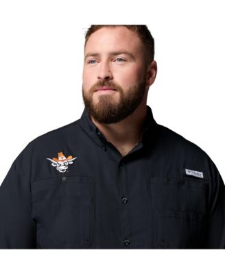 Men's Black Texas Longhorns Big Tall Tamiami Omni-Shade Button-Down Shirt