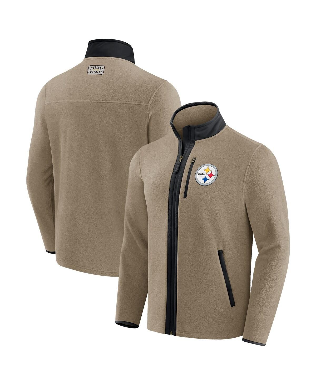 Мужская коричневая куртка из полар-флиса на молнии Pittsburgh Steelers Heavyweight из коллекции Darius Rucker от x NFL