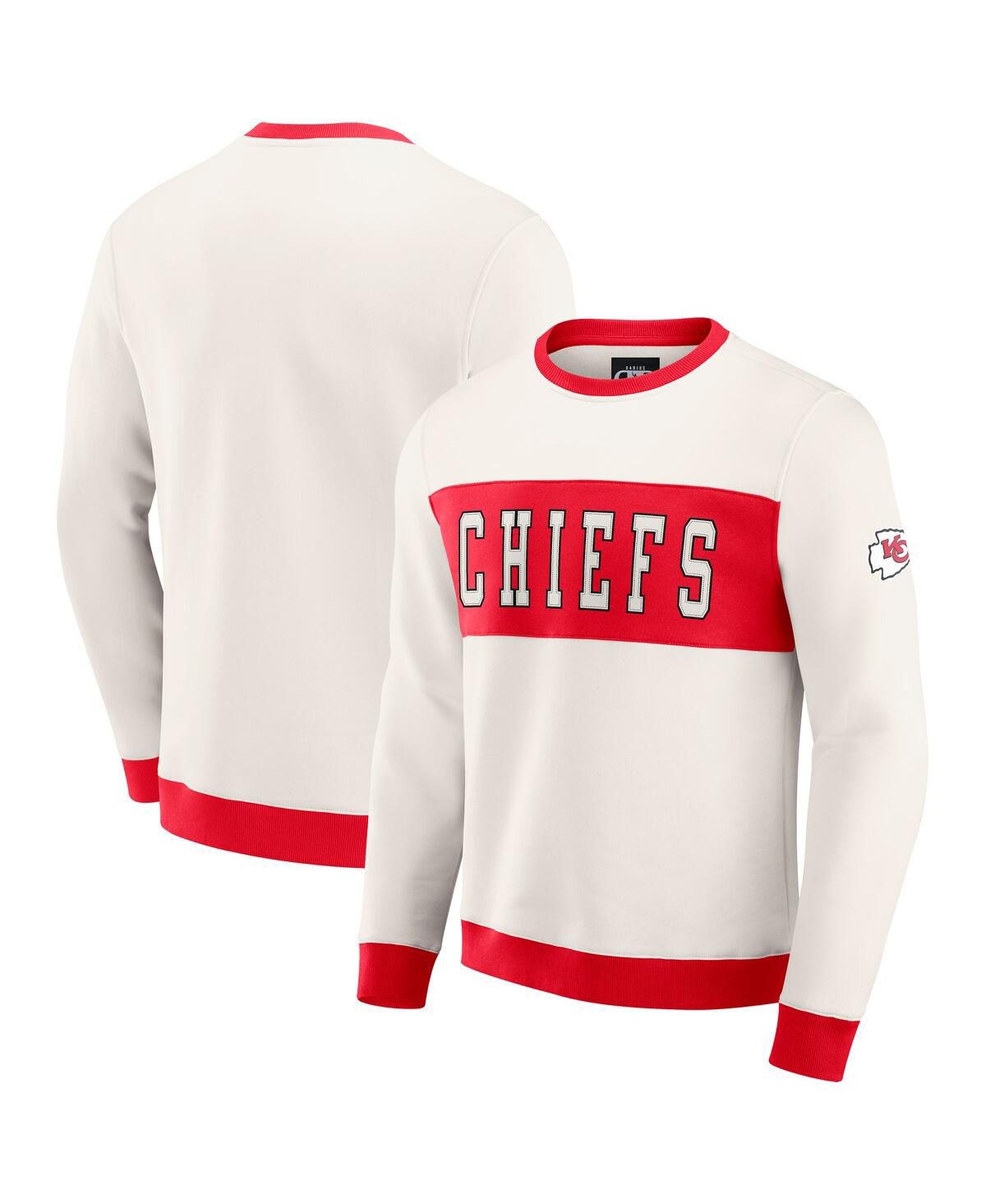 Мужская кремовая толстовка с круглым вырезом Kansas City Chiefs Color Block из коллекции Darius Rucker от бренда Kansas City Chiefs.
