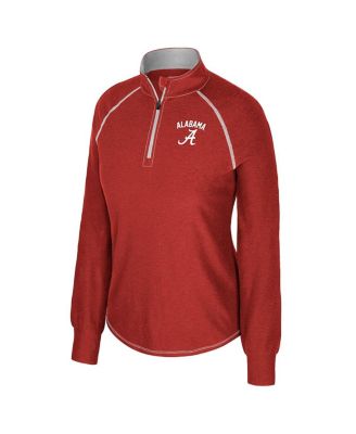 Women's Crimson Alabama Crimson Tide Bikram Raglan Quarter-Zip Sweatshirt