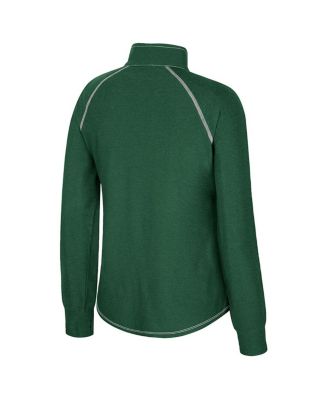 Women's Green Notre Dame Fighting Irish Bikram Raglan Quarter-Zip Sweatshirt