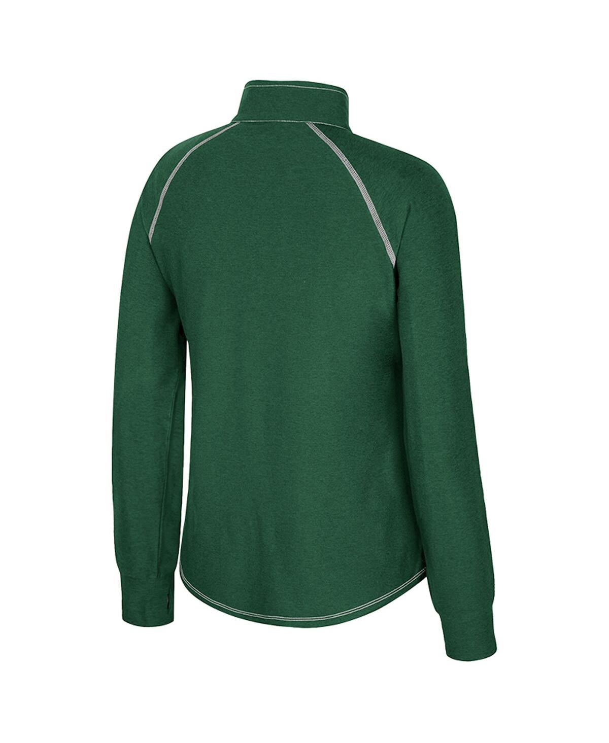 Colosseum Women's Green Notre Dame Fighting Irish Bikram Raglan Quarter-zip Sweatshirt In Green