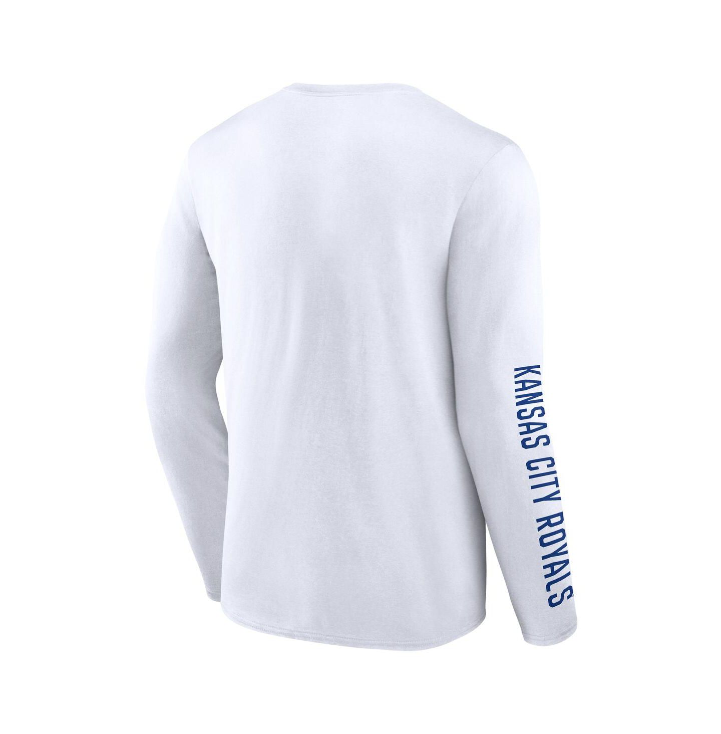 Мужская футболка Fanatics White Kansas City Royals Press Box Long Sleeve — фото 3