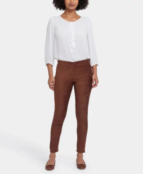 Petite Basic Pull On Legging Pants - Coffee Bean