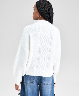 Women's Cable-Knit Mock-Neck Sweater, Macy's Exclusive