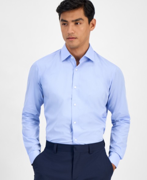 Мужские рубашки HUGO by Hugo Boss Men's Valerio Long Sleeve Button-Front Geo Print Shirt