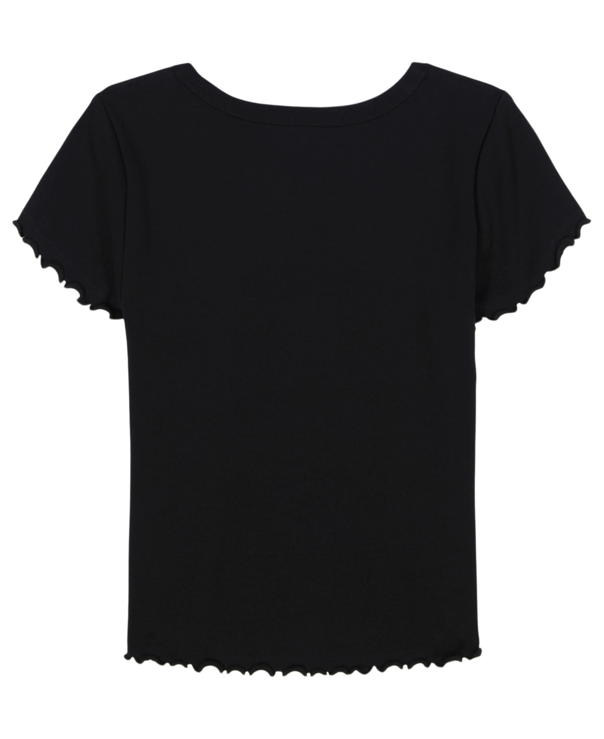 Calvin Klein Girls 7-16 Foil Ribbed Knit Short Sleeve T-shirt In Black