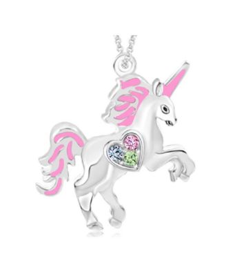 Girls /Girl/Unicorn Crystal White Gold Palladium Plating Necklace