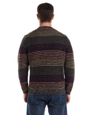 Men's Striped Long Sleeve Pull On Crewneck Sweater