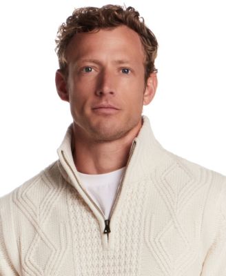 Men's Cable-Knit Quarter-Zip Sweater