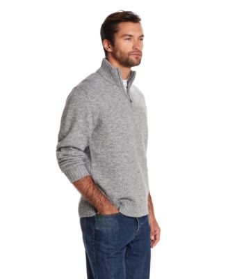 Men's Fuzzy Quarter Zip Long Sleeve Sweater