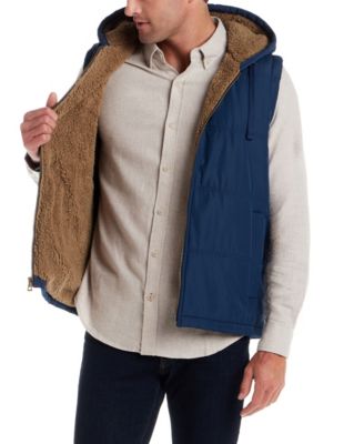 Men's Sherpa Lined Hooded Zip Front Puffer Jacket