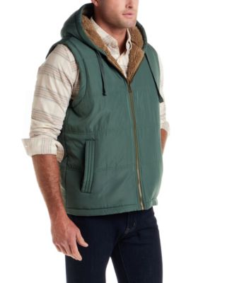 Men's Sherpa Lined Hooded Zip Front Puffer Jacket