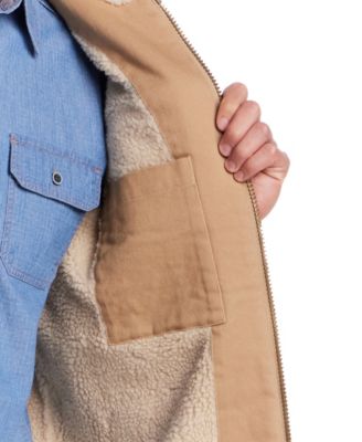 Men's Long Sleeve Zip Front Sherpa Collar Trucker Jacket