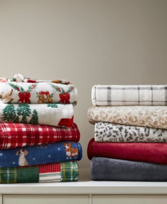 Cozy Plush Printed Throw, 50" x 70", Exclusively at Macy’s