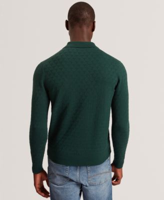 Men's Gaten T Stitch Long Sleeve Polo Shirt