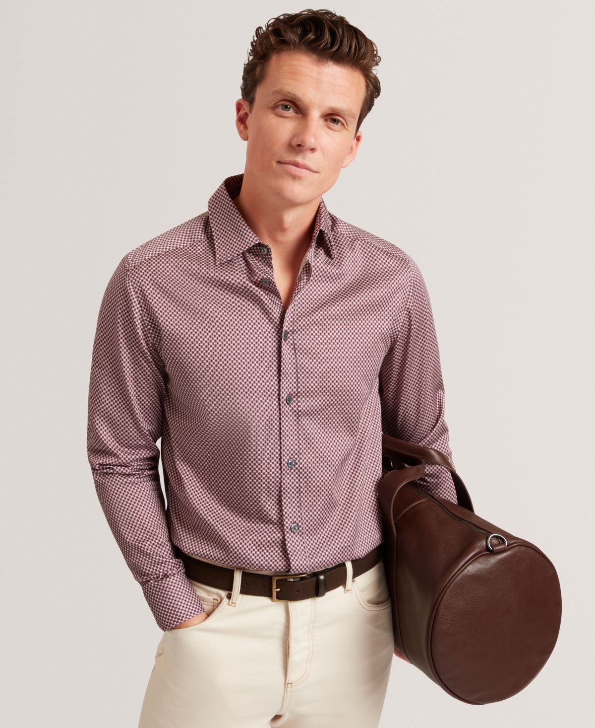 Мужская рубашка с длинным рукавом Jozef Slim Mini с геометрическим принтом