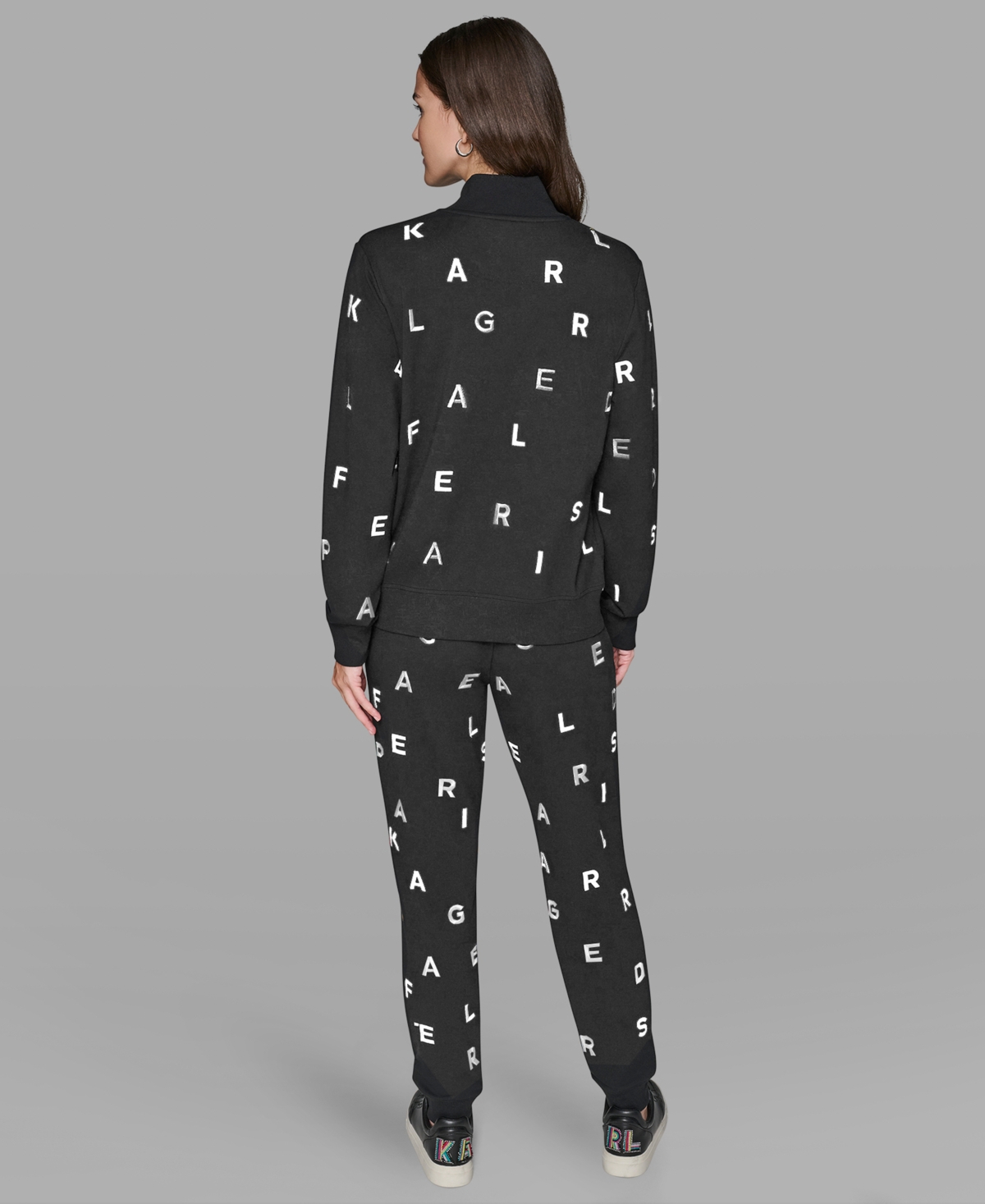 Karl Lagerfeld Paris Women's Logo Detail Long Sleeve Jacket
