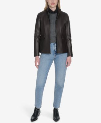 Women's Zip-Front Leather Jacket