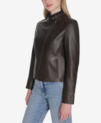 Women's Stand Collar Zip-Front Racer Jacket
