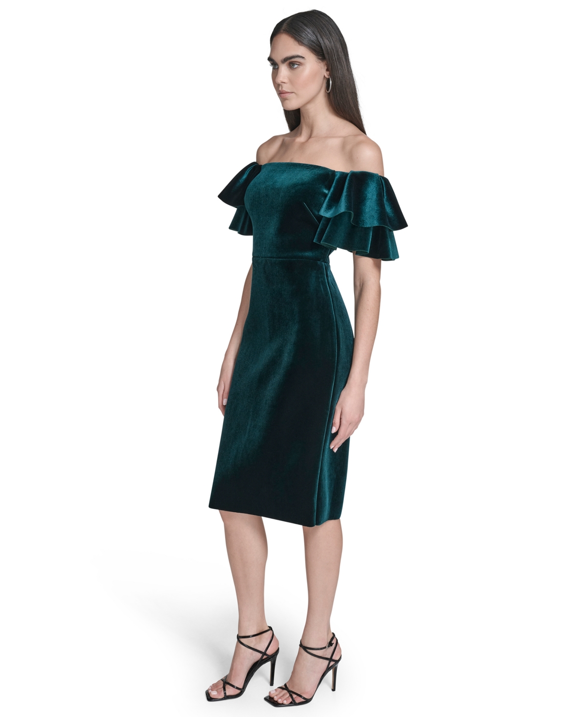 Eliza J Women's Velvet Off-the-shoulder Dress In Green