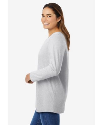 Plus Size Perfect Long-Sleeve V-Neck Tee