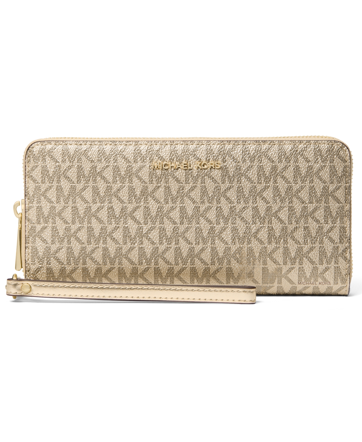 Michael Kors Michael  Jet Set Travel Continental Wallet In Gold