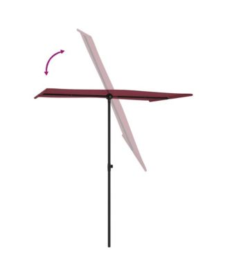 Garden Parasol Bordeaux Red Polyester, Aluminum Medium