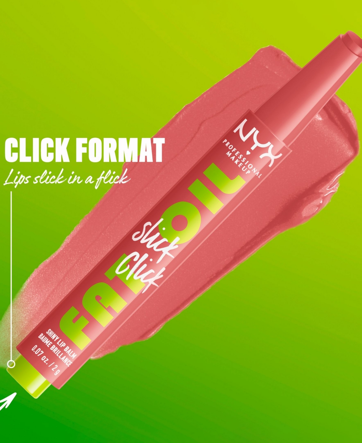 Nyx Professional Makeup Fat Oil Slick Click Lip Balm, 0.07 Oz.