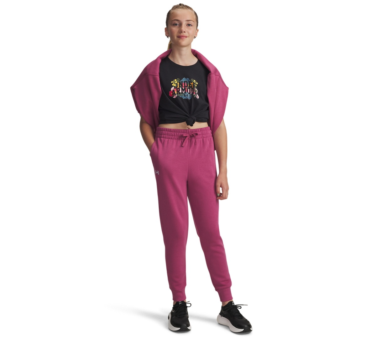 Under Armour Girls 6-20 Rival Fleece Joggers In Red