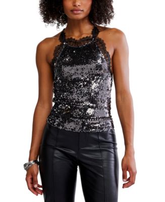 Free People Women's Take Me Away Sequin Detail Cami Top - Macy's